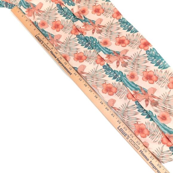 NEW Roxy Olivia Wide Leg Wrap Waist Slit Leg Flyaway Pant Tan Hawaiian Floral XS - Picture 4 of 8